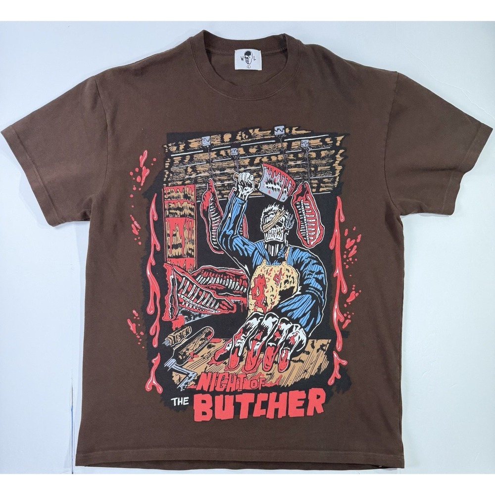 Warren Lotas Night of the Butcher Horror Graphic T Shirt Brown L
